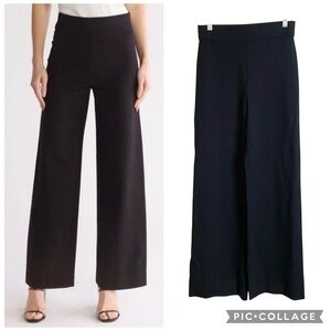 RAG & BONE Iris Ponte Stretch Essential Black Pull On Wide-Leg Pants Size Small